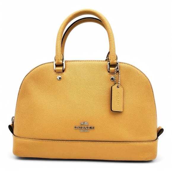 Coach Handbags - EUC COACH Yellow Mini Sierra Crossgrain Leather Satchel Bag